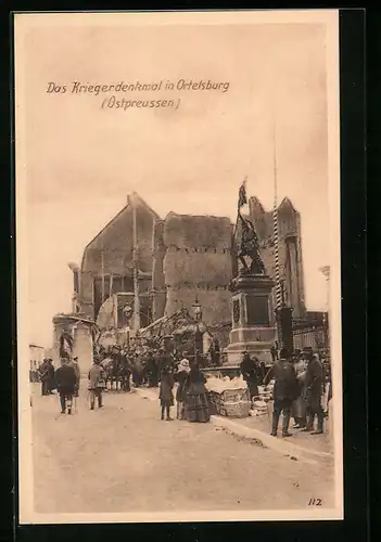 AK Ortelsburg, das Kriegerdenkmal