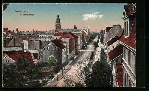 AK Insterburg, Blick auf die Wilhelmstrasse