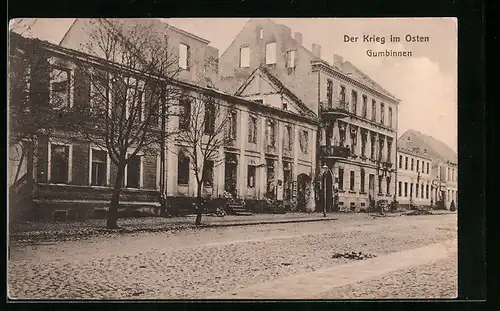 AK Gumbinnen, Strassenpartie, Der Krieg im Osten