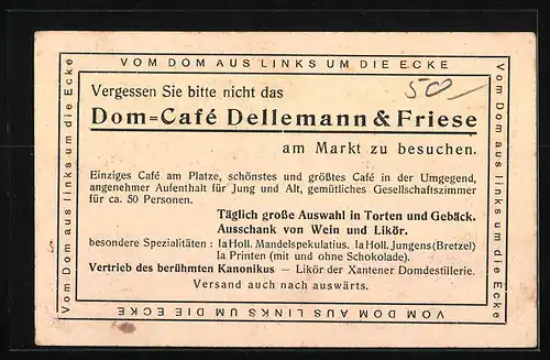 AK Xanten /Rhein, Dom-Cafe Dellemann u. Friese, Innenansichten