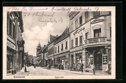 AK Emmerich, Kassstrasse mit Geschäften