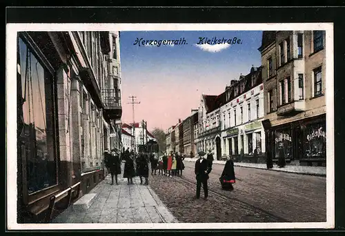 AK Herzogenrath, Kleikstrasse mit Geschäften