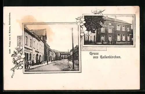 AK Geilenkirchen, Strassenpartie mit Hotel