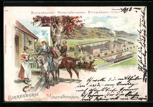 Lithographie Birresborn, Mineralbrunnen, in der vulk. Eifel
