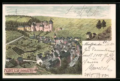 Lithographie Montjoie, Ortsansicht anno 1789