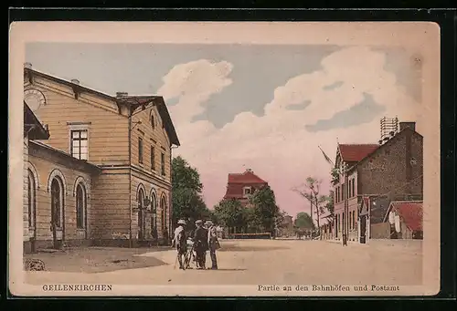AK Geilenkirchen, Partie an den Bahnhöfen und Postamt