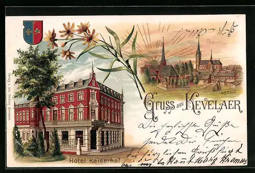 Lithographie Kevelaer, Hotel Kaiserhof
