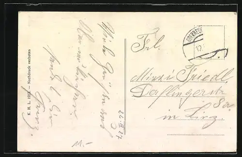 AK Oberneukirchen, Teilansicht v. unt. Marktplatz mit St. Hubertusbrunnen