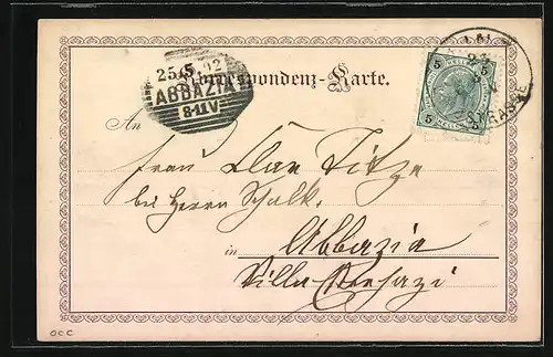 Künstler-AK Linz, Ansicht vom Volksgartensalon