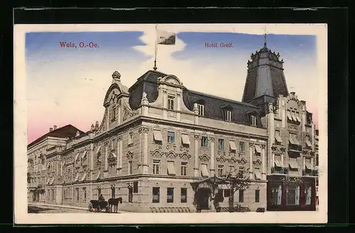 AK Wels, Ansicht vom Hotel Greif