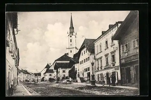 AK Rohrbach, Strassenpartie mit Rathaus