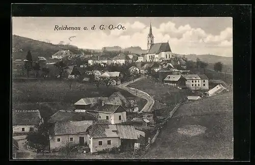 AK Reichenau a. d. G., Ortspartie mit Kirche