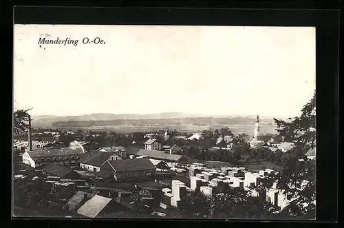 AK Munderfing, Teilansicht mit Kirche