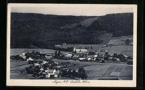 AK Aigen, Ortspartie mit Kirche
