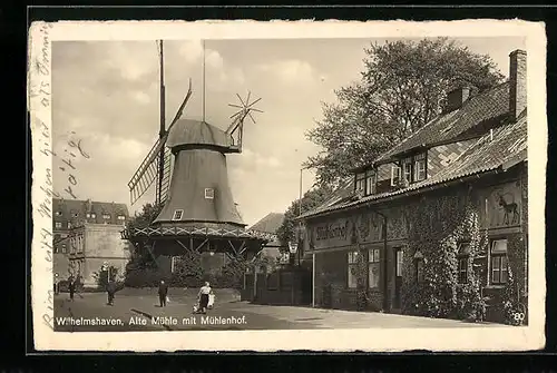 AK Wilhelmshaven, Alte Mühle mit Gasthaus Mühlenhof