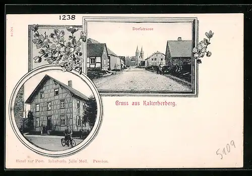 AK Kalterherberg, Dorfstrasse und Hotel zur Post