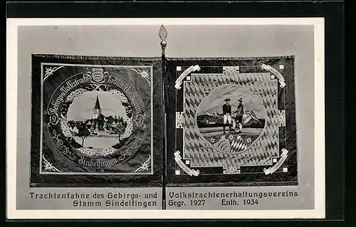 AK Sindelfingen, Trachtenfahne des Gebirgs- und Volkstrachtenerhaltungsverein