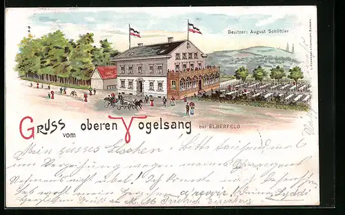 Lithographie Elberfeld, Gasthaus oberer Vogelsang