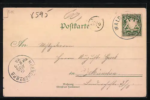 Lithographie Waldsassen, Kloster, Totalansicht, Kirche