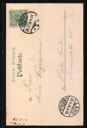 Lithographie Erfurt, Europäischer Hof, Haus Ranges