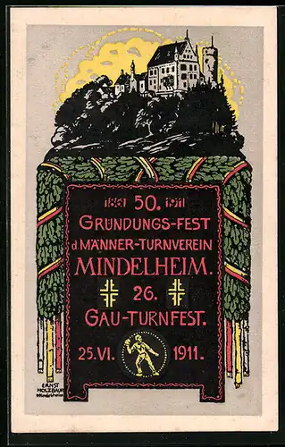 AK Mindelheim, 50. Gründungs-Fest d. Männer-Turnverein, 26. Gau-Turnfest 1911