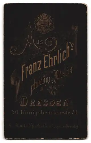 Fotografie Franz Ehrlich, Dresden, Königsbrückerstrasse 50, Portrait eines uniformierten Gardesoldat