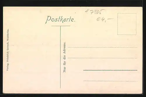 AK Waldheim, Ortsansicht aus der Vogelschau