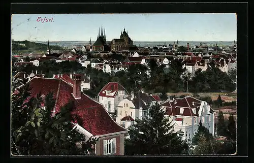 AK Erfurt, Ortsansicht aus der Vogelschau