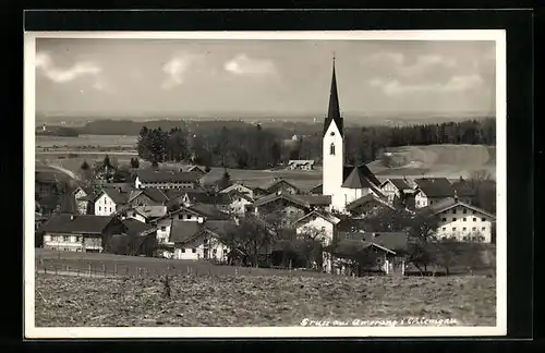 AK Amerang i. Chiemgau, Ortsansicht mit Kirche