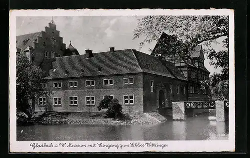 AK Gladbeck i. W., Museum mit Eingang zum Schloss Wittringen