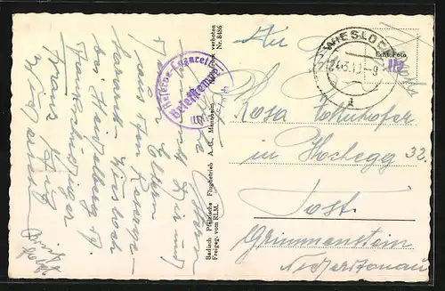 AK Mannheim, Friedrichsplatz mit Wasserturm vom Flugzeug aus