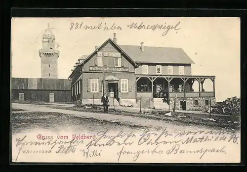 AK Feldberg, Gasthaus Friedrich Sturm und Aussichtsturm