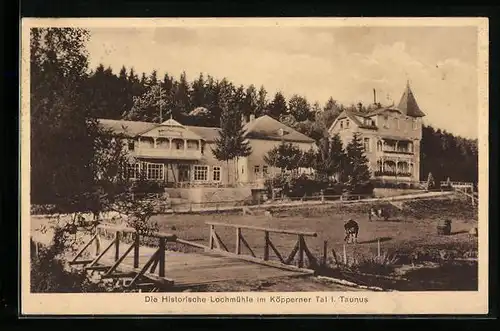 AK Köppern /Ts., Gasthaus und Sommerfrische Lochmühle mit Strasse