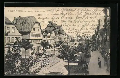 AK Friedberg /Hessen, Kaiserstrasse aus der Vogelschau