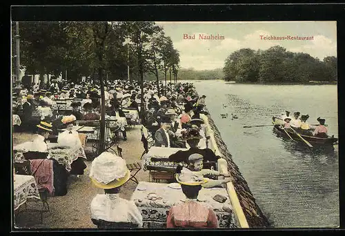 AK Bad Nauheim, Teichhaus-Restaurant, Terrasse