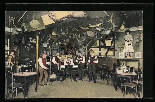 AK Hamburg, Gasthaus Erstes Vierländer Original-Bauern-Museum, Gr. Burstah 10, Innenansicht