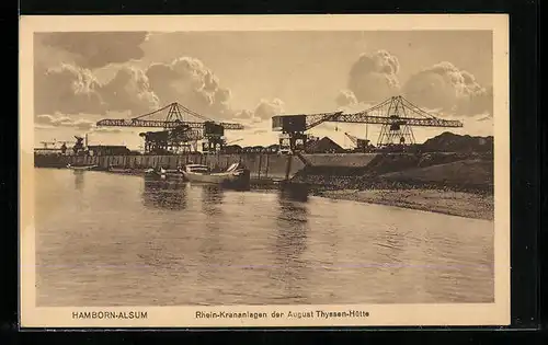 AK Hamborn-Alsum, Rhein-Krananlagen der August Thyssen-Hütte