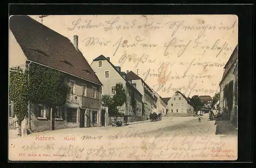 AK Kohren, Markt mit Haus Pfefferkorn