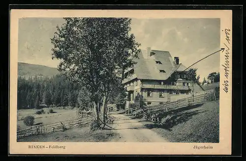 AK Rinken, Feldweg am Gasthaus Jägerheim