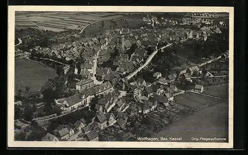 AK Wolfhagen Bez. Kassel, Totalansicht, Fliegeraufnahme