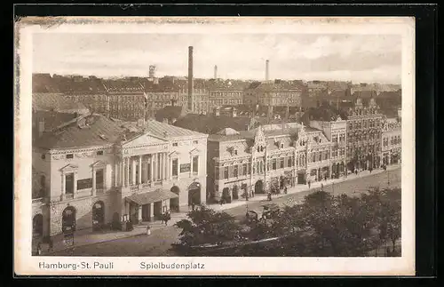 AK Hamburg-St. Pauli, Spielbudenplatz aus der Vogelschau