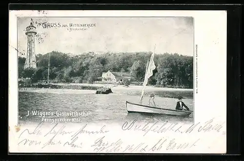 AK Wittenbergen b. Blankenese, J. Wigger`s Gasthaus, Aussichtsturm