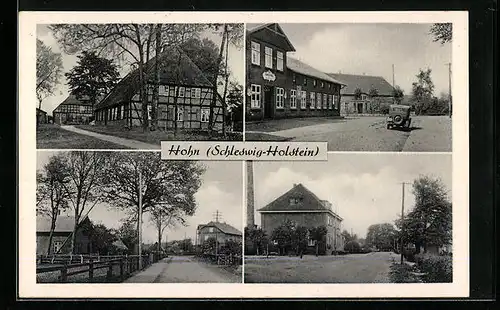 AK Hohn /Holstein, Fachwerkhäuser, Strassenpartie, Gasthof