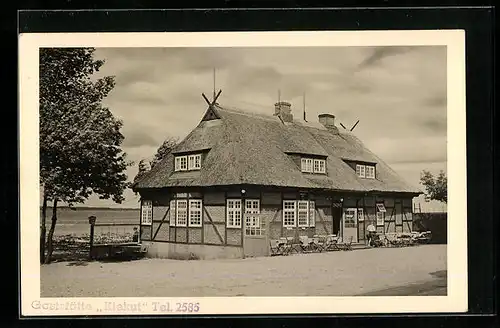 AK Eckernförde, Gasthaus Kiekut mit Terrasse