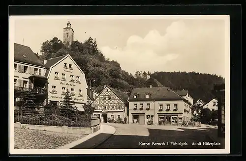 AK Berneck /Fichtelgebirge, platz, Pension Jul Bube jn.