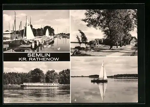 AK Semlin, Dampfer, Am Seglerhafen, Hohennauener See