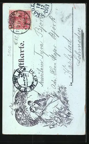 Lithographie Aachen, Panorama vom Pulverturm aus, Krieger-Denkmal, Stadttheater