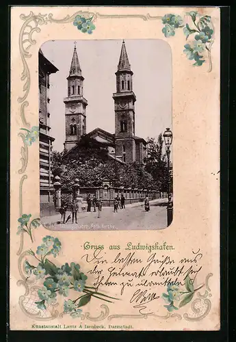 AK Ludwigshafen, Blick auf die Katholische Kirche