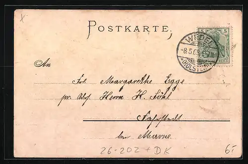 Künstler-AK Carl Biese: Gravenstein, Schloss Gravenstein mit Bootspartie