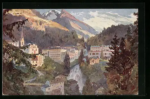 Künstler-AK Edward Harrison Compton: Badgastein, Hauptansicht